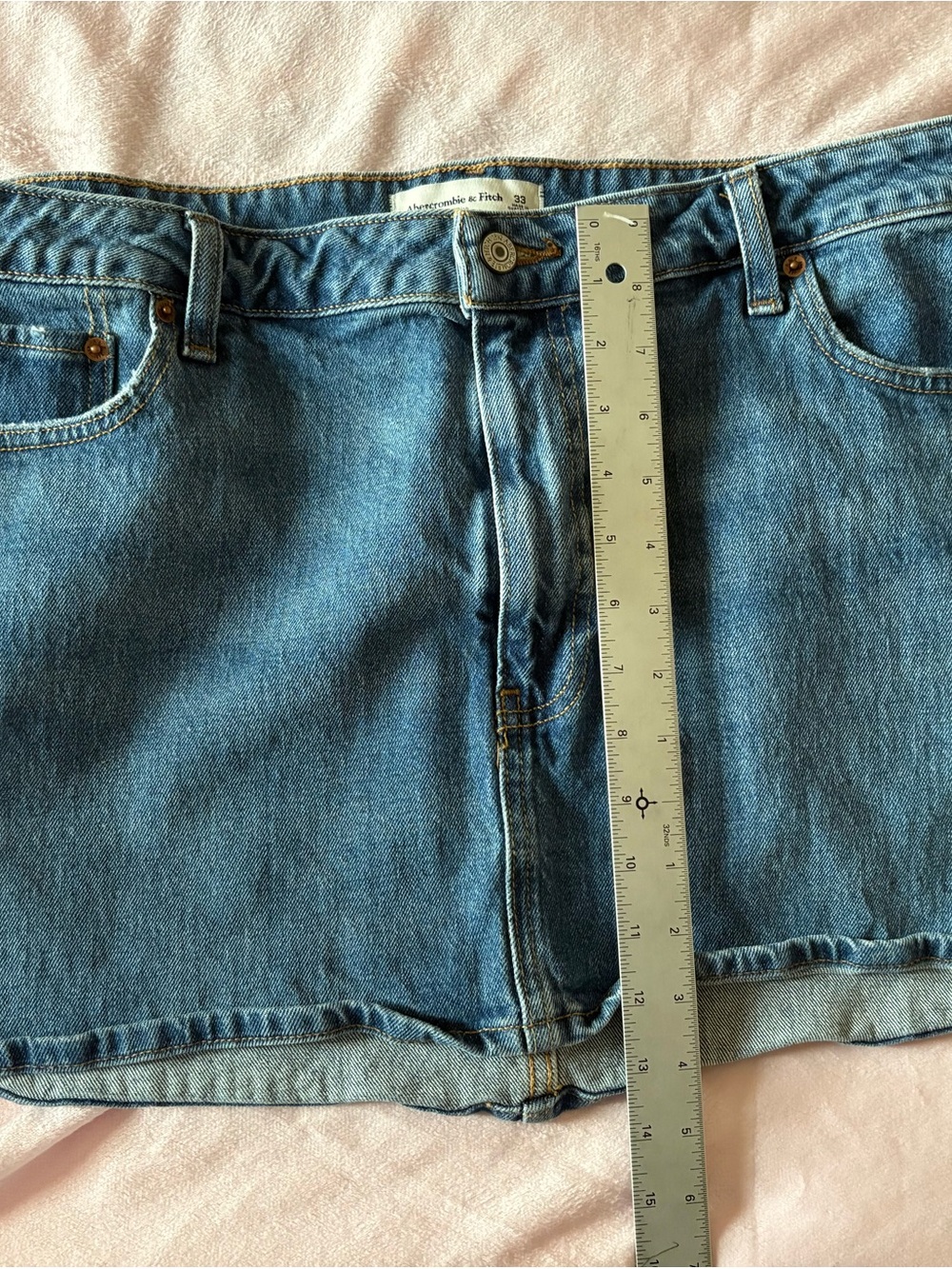 Abercrombie & Fitch Light Blue Denim Skirt - Mid Rise - Picture 5 of 6